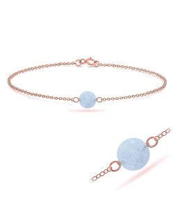 Rose Gold Plated Quartz Silver Bracelet BRS-274-RO-GP